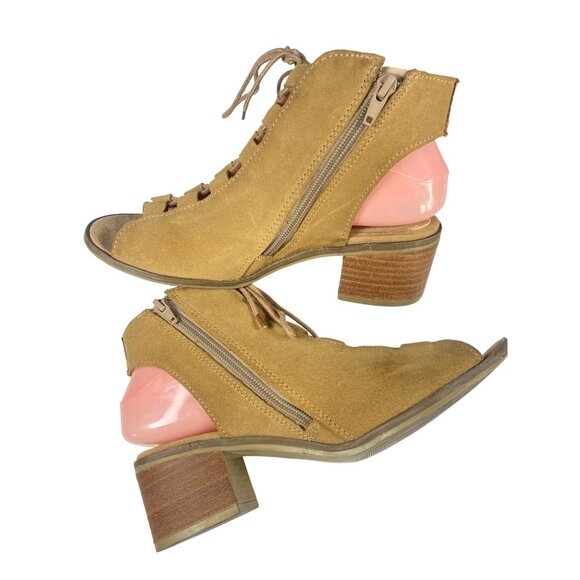 Steve Madden Adelene Women's 8M Brown Suede Leather Side Zip Biker Ankle Bootie - Picture 5 of 10